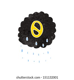 caricatura retro nube con número cero