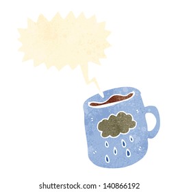 retro cartoon rain pattern coffee mug