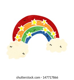 retro cartoon rainbow symbol