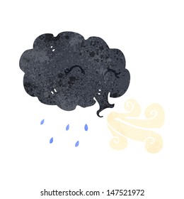 retro cartoon raincloud