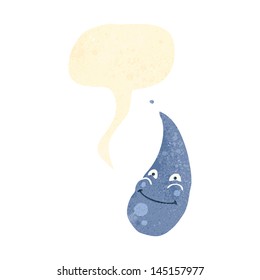 retro cartoon raindrop