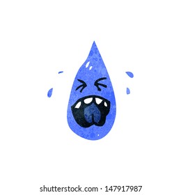 retro cartoon raindrop
