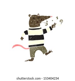 retro cartoon rat smoking cigarette