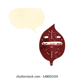 caricatura retro hoja roja