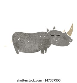 retro cartoon rhinoceros