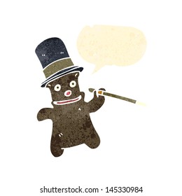 retro cartoon rich teddy bear