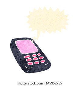 retro cartoon ringing mobile phone