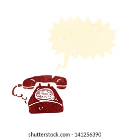 retro cartoon ringing telephone