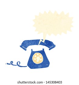 retro cartoon ringing telephone
