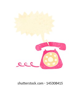 retro cartoon ringing telephone