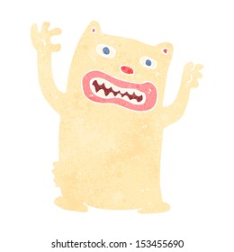 retro cartoon roaring bear