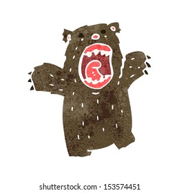 retro cartoon roaring bear