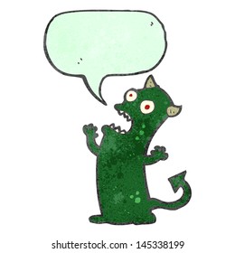 retro cartoon roaring monster