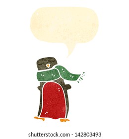 retro cartoon robin with speech bubble