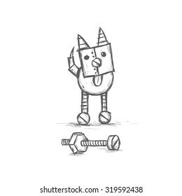 Retro Cartoon Robot