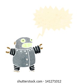Retro-Cartoon-Roboter mit Sprachblase