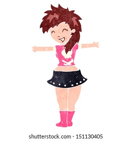 retro cartoon rock girl