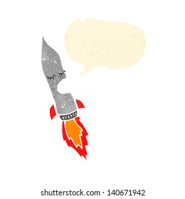 retro cartoon rocket