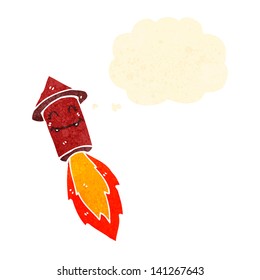 cohete de dibujos animados retro