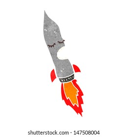 retro cartoon rocket