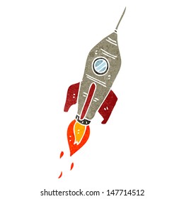 retro cartoon rocket