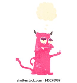 retro cartoon rude little devil