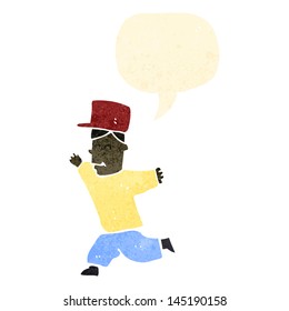 retro cartoon running boy