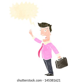 retro cartoon rushing businessman
