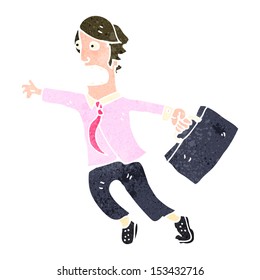 retro cartoon rushing businessman