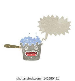 Retro-Cartoon-Saucepan mit Sprachblase