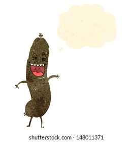 retro cartoon sausage with face