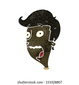 retro cartoon scared man