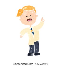 escolar de dibujos animados retro