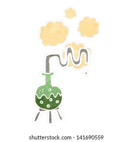 Retro-Cartoon-Wissenschaftsexperiment
