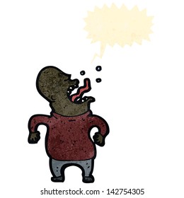 retro cartoon screaming man