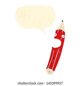 retro cartoon screaming pencil