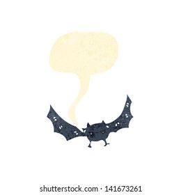 retro cartoon screeching bat