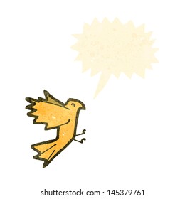 retro cartoon screeching bird