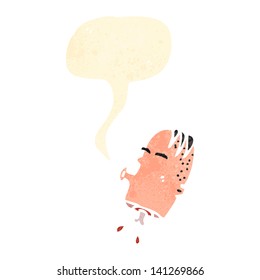 caricatura retro cabeza cortada