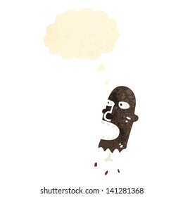 retro cartoon severed head