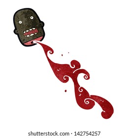 retro cartoon severed head