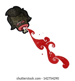 retro cartoon severed head
