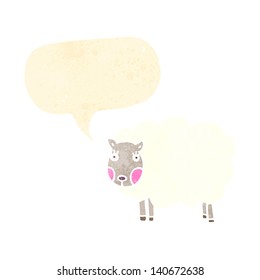 retro cartoon sheep