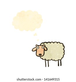 oveja de dibujos animados retro