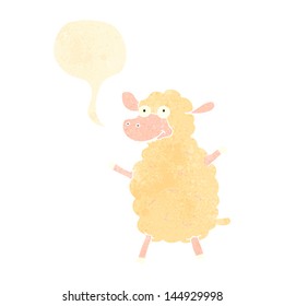 oveja de dibujos animados retro