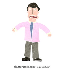 retro cartoon shocked man
