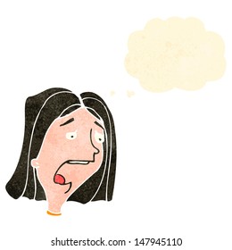 retro cartoon shocked woman
