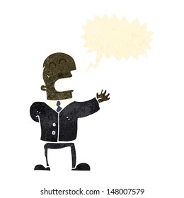 retro cartoon shouting businessman