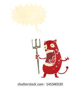 retro cartoon shouting devil