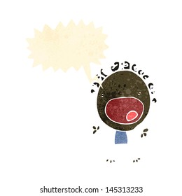 Retro-Cartoon schreien Doodle-Mann